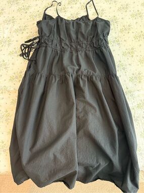 Universal Thread Black Tiered Midi Dress with Spaghetti Straps